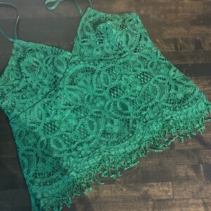 Xhilaration Green Lace Camisole